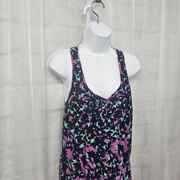 Jessica Simpson Blue Purple Sleeveless Dress Abstract Sporty Ruffle Zip 6 - Picture 5 of 14